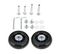 Mtsooning 2 Unidades 64x18mm Maleta de equipaje negra Ruedas de repuesto con ejes Juego de reparaci¨®n de rodamientos de llave