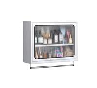 MTSYXYM Armario de Cocina de Pared en Acero Inoxidable - Mueble Colgante con Toallero y Estante Ajustable - Armario para Hostelería, Baño y Balcón(Wit,50x70x18cm)