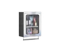 MTSYXYM Armario de Cocina de Pared en Acero Inoxidable - Mueble Colgante con Toallero y Estante Ajustable - Armario para Hostelería, Baño y Balcón(Silver,50x40x18cm)