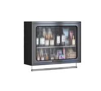 MTSYXYM Armario de Cocina de Pared en Acero Inoxidable - Mueble Colgante con Toallero y Estante Ajustable - Armario para Hostelería, Baño y Balcón(Nero,50x70x18cm)