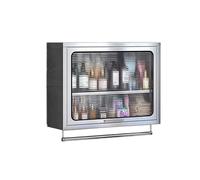 MTSYXYM Armario de Cocina de Pared en Acero Inoxidable - Mueble Colgante con Toallero y Estante Ajustable - Armario para Hostelería, Baño y Balcón(Silver,50x70x18cm)