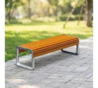 MTSYXYM Banco de Jardín Exterior - Robusto Banco de Parque de Metal y Madera - Asiento de Terraza Resistente a la Intemperie para Patio, Porche y Espacios Públicos(150x52x45cm)