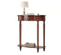 MTSYXYM Mesa de Entrada de Madera Maciza,Mesa Consola de Media Luna,Paneles engrosados, Grandes cajones de Almacenamiento,Patas Redondeadas,para Sala de Estar, Pasillo, Recibidor.(Cherry,110x30x90cm)