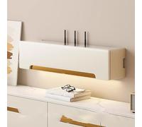 MTSYXYM Soporte Router Pared,Pared Colgante WiFi Router Caja,Caja de Almacenamiento WiFi,Caja de Cubierta de Enchufe de Madera,para Sala de Estar, gabinete, decoración.(Wit,60 * 20 * 20cm)