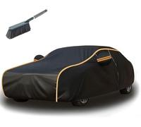 MTUBFT Funda de Coche Exterior para Jaguar E-Pace 2018-2023, Impermeable Antigranizo Automóvil Fundas, Elástico Transpirable Rasguño Auto Cubierta con Reflectante,Black Orange