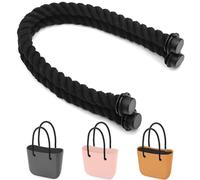 Mture 2 asas O Bag accesorios, 65 cm, asas de bolsillo con 2 hebillas, asa larga, asa para bolsas, asa de cuerda para bolsa de lona Obag, Negro , 65