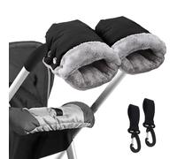 Mture Guantes de Silla de Paseo, Manoplas guantes de Forro polar impermeable, Invierno Protege Manos Guantes Caliente para cochecito carrito silla de bebé