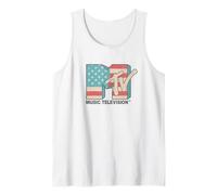 MTV American Flag 4th Of July Vintage Graphic Camiseta sin Mangas