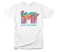 MTV Camiseta Unisex Manga Corta Adulto Logo Flamingo Blanca Algodón S-5XL