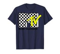 MTV Classic Checkerboard and Neon Yellow Logo Camiseta
