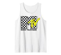 MTV Classic Checkerboard and Neon Yellow Logo Camiseta sin Mangas