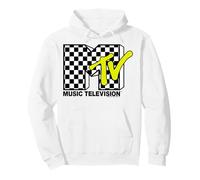 MTV Classic Checkerboard and Neon Yellow Logo Sudadera con Capucha