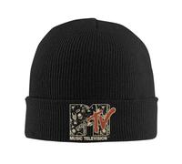 MTV Classic Logo Music Thlevision Mujeres cálidas Hombres de Invierno Gorros de Punto Gorros de Capilla 100% algodón Moda Keep Warm Gorros Gorros