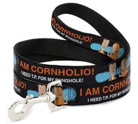 MTV - Correa para Mascotas, Correa para Perro, Beavis and Butt-Head I Am Cornholio Pose Negro, Naranja y Blanco, 6 pies de Largo 1.5 Pulgadas de Ancho