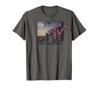 MTV Desert Night Time Scene Floral Logo Graphic T-Shirt Camiseta, Hombre, Asfalto, XXL