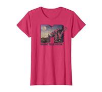MTV Desert Night Time Scene Floral Logo Graphic T-Shirt Camiseta, Mujer, Rojo Jaspeado, XL