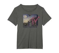 MTV Desert Night Time Scene Floral Logo Graphic T-Shirt Camiseta, Mujer Tallas Grandes, Asfalto, 6XL Grande