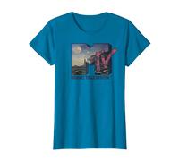 MTV Desert Night Time Scene Floral Logo Graphic T-Shirt Camiseta, Mujer, Zafiro, XL