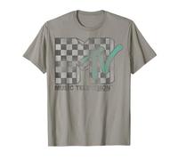 MTV Distressed Checkerboard and Tea Logo Retro Camiseta