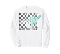 MTV Distressed Checkerboard and Tea Logo Retro Sudadera