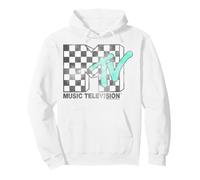 MTV Distressed Checkerboard and Tea Logo Retro Sudadera con Capucha
