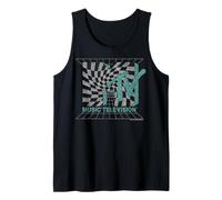 MTV Distressed Grid and Warped Checkerboard Logo Camiseta sin Mangas