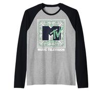 MTV Green and White Paisley Bandana Border Camiseta Manga Raglan