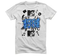 MTV Licenciado Oficialmente NYC 1981 Camiseta para Hombre (Blanco), X-Large