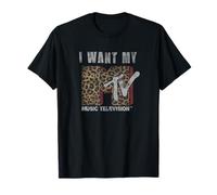 MTV Music Television Animal Print White Font Want My MTV Camiseta