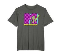 MTV Music Television Retro 80's Neon Pink Checkerboard Logo Camiseta