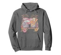 MTV Pastel Beach with Palms and Hibiscus Flowers Retro Sudadera con Capucha