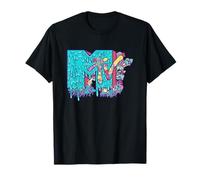 MTV Psychedelic Mushroom Neon Drip Music Logo Camiseta