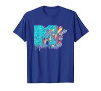 MTV Psychedelic Mushroom Neon Drip Music Logo Camiseta, Hombre, Azul Real, XXL