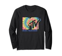 MTV Psychedelic Rainbow Tie Dyed Music Television Manga Larga