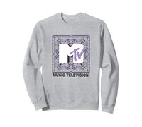 MTV Purple Paisly Vintage MTV Logo Sudadera