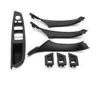 MTVTFECEWG Left Drive LHD Beige Negro Carbon Fiber Car Interior Door Handle Pull 7PCS Set Para 5 Series F10 F18 523 525 528 (Model A Black)
