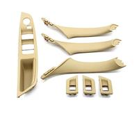 MTVTFECEWG Left Drive LHD Beige Negro Carbon Fiber Car Interior Door Handle Pull 7PCS Set Para 5 Series F10 F18 523 525 528 (Model B Beige)