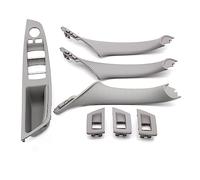 MTVTFECEWG Left Drive LHD Beige Negro Carbon Fiber Car Interior Door Handle Pull 7PCS Set Para 5 Series F10 F18 523 525 528 (Model A Grey)