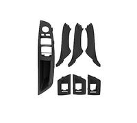 MTVTFECEWG Left Drive LHD Beige Negro Fibra Carbono 7PCS Set Para 5 Series F10 F18 523 525 528 Tirador Manija Puerta Interior Automóvil (black)