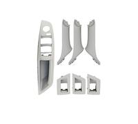 MTVTFECEWG Left Drive LHD Beige Negro Fibra Carbono 7PCS Set Para 5 Series F10 F18 523 525 528 Tirador Manija Puerta Interior Automóvil (B-grey)
