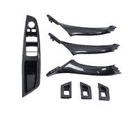 MTVTFECEWG LHD RHD Para 5 Series F10 F11 F18 520i 523i 525i 528i 535i Puerta Interior Tirador Fibra Carbono Panel Interruptor Ventana (LHD 7PCS SET)