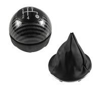 MTVTFECEWG Para Fiat 500 500C 2008-2018 Funda Protectora Para Pomo De Palanca Cambios 5/6 Velocidades Cambios Marcha Coche(2pcs carbon 5speed)