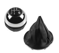MTVTFECEWG Para Fiat 500 500C 2008-2018 Funda Protectora Para Pomo De Palanca Cambios 5/6 Velocidades Cambios Marcha Coche(2pcs chrome 5speed)