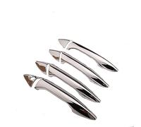 MTVTFECEWG Para Hyundai I30 2012 2013 2014 2015 2016 Cubierta Manija De Puerta De Coche De Fibra De Carbono Cromada Juego De Pegatinas Accesorios De Estilo (Silver no buttons)