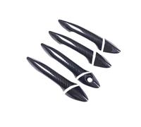 MTVTFECEWG Para Hyundai I30 2012 2013 2014 2015 2016 Cubierta Manija De Puerta De Coche De Fibra De Carbono Cromada Juego De Pegatinas Accesorios De Estilo (Carbon no buttons)