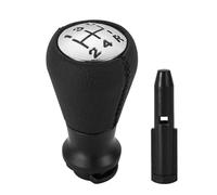MTVTFECEWG Para Peugeot 106 107 205 206 207 306 307 308 405 406 407 508 605 Pomo De Palanca Cambios Cuero Cambios Marcha Coche(Black With Adapter)