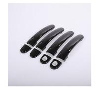MTVTFECEWG Para Skoda Para Fabia Para Octavia 2008-2013 Cubiertas De Manijas De Puerta De Coche Cromadas Negras Brillantes Pegatinas Accesorios De Estilo (Black 2 keyholes)