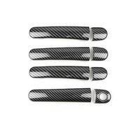 MTVTFECEWG Para Skoda Para Superb Para Octavia Para Fabia Para Roomster Estilo Fibra Carbono ABS Cromo Estilo Manija Puerta Exterior Cubre Accesorios Ajuste (Carbon Texture1)