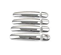 MTVTFECEWG Para Skoda Para Superb Para Octavia Para Fabia Para Roomster Estilo Fibra Carbono ABS Cromo Estilo Manija Puerta Exterior Cubre Accesorios Ajuste (Silver1)