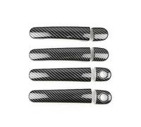 MTVTFECEWG Para Skoda Para Superb Para Octavia Para Fabia Para Roomster Estilo Fibra Carbono ABS Cromo Estilo Manija Puerta Exterior Cubre Accesorios Ajuste (Carbon Texture2)